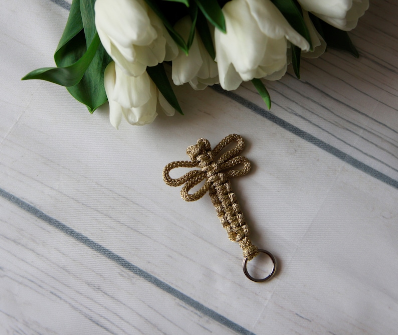 Macrame Dragonfly Charm Keychain Cute Crochet Keyring Key Etsy