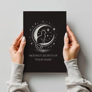 Gothic Journal Black Cat on the Moon Notebook Spooky Black Cat Diary Witchy Ruled Line Sketchbook Creepy Cat Lover Gift Magic Moon Planner