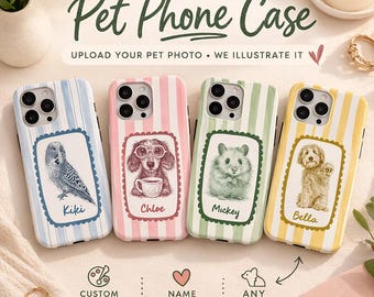 Personalisiertes Tierportrait Personalisierte Hunde Foto iPhone Hülle, Individueller Hund Samsung Galaxy Case, Haustier Bild Google Pixel Abdeckung Hundeliebhaber Geschenk