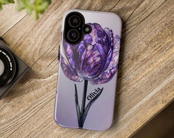 Stained Glass Tough Cases, Blumen reflektierendes Design, Schutzhülle, Geschenk für Mutter, Floral Phone Zubehör, buntes Glas, Geschenk