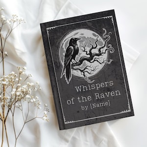 Personalized Gothic Journal Raven and Full Moon Design Notebook Writing Journal Gothic Notebook Diary Sketchbook Moonlit Night Journal