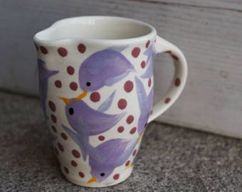 Ceramic Pitcher - Ceramic Creamer - Hand Painted - Vintage Pitcher