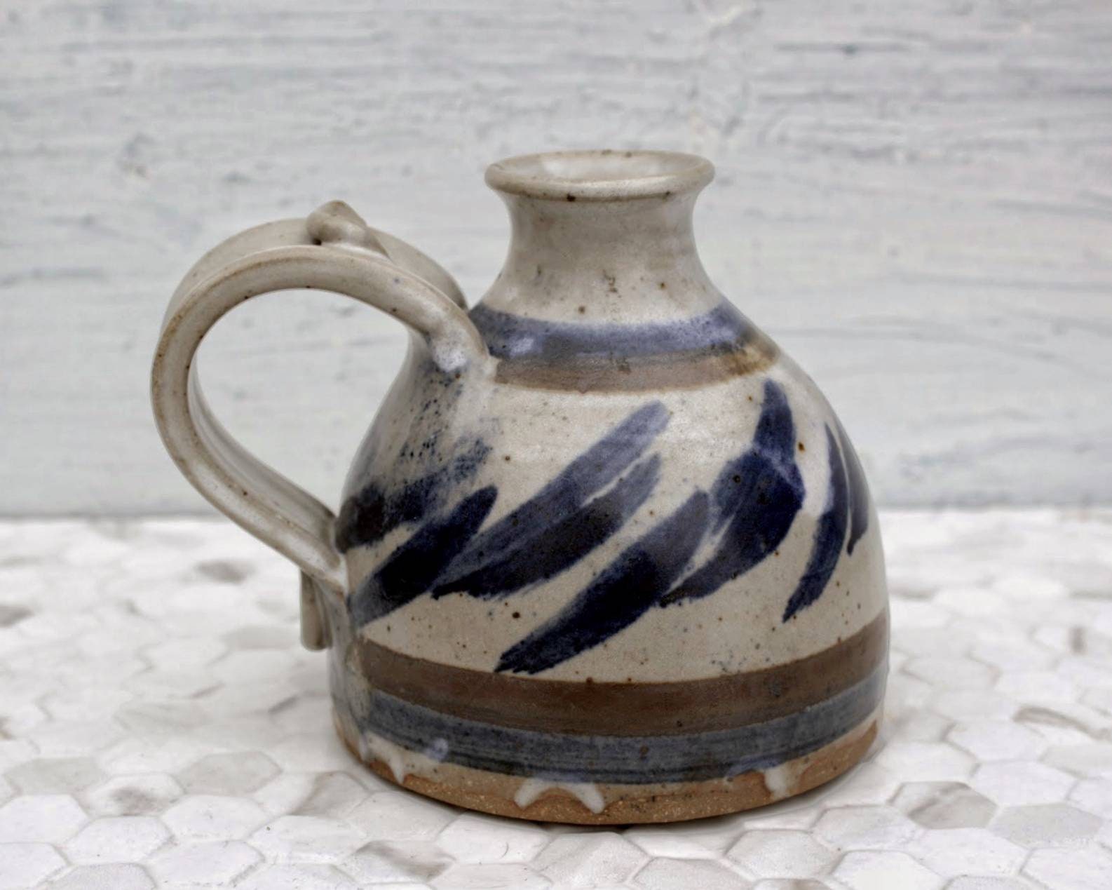 Pottery Oil Lamp Vintage Ceramic Candle Zappa Studio 50