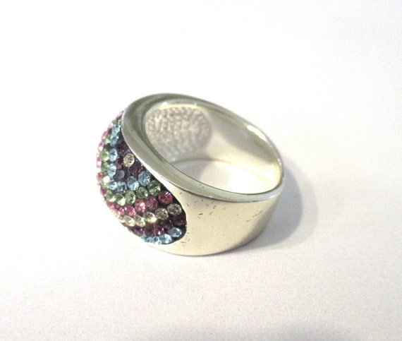 JCM Jacmel Crystal Ring Silver Over Brass, size 8… - image 8