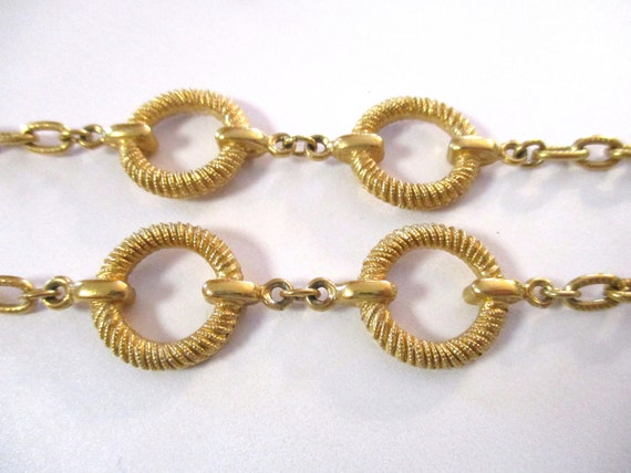 Crown Trifari Vintage Necklace, Double Oval Stati… - image 4