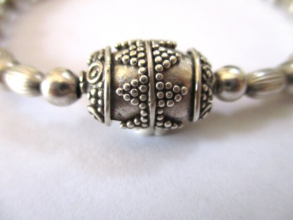Sterling Silver Bracelet with Hand Made Ethnic Tr… - image 3