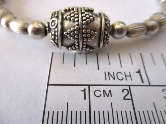 Sterling Silver Bracelet with Hand Made Ethnic Tr… - image 5
