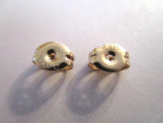 Vintage Peridot Oval Stud Earrings, Vermeil Gold … - image 6