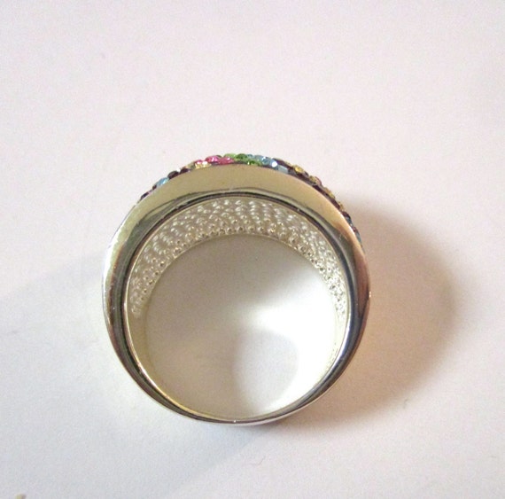 JCM Jacmel Crystal Ring Silver Over Brass, size 8… - image 3