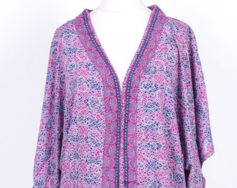 Purple Silk Kimono, Boho Kimono Duster Jacket, Silk Cover Up, Vintage Silk Kimono Robe, Gift For Her