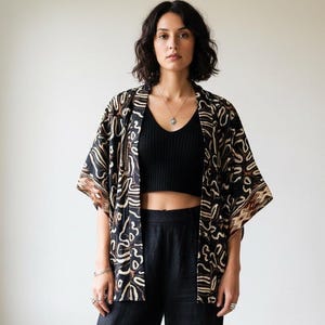Silk Bohemian Kimono, Beach Cover Up, Ibiza Festival Clothing image 1
