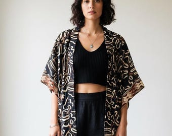 Seiden Kurz Boho Kimono, Strand Kimono Cover Up, Boho Kimono Jacke, Festival Kimono, Ibiza Kleidung, Göttin Kimono, Boho Kleidung