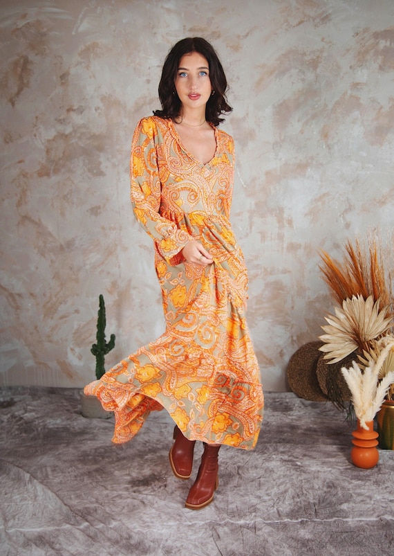 Orange Bohemian Maxi Dress, Backless Boho Maxi Dress, Festival Dress Women, Ibiza Dress, Goddess Maxi Dress, Bohemian Clothing