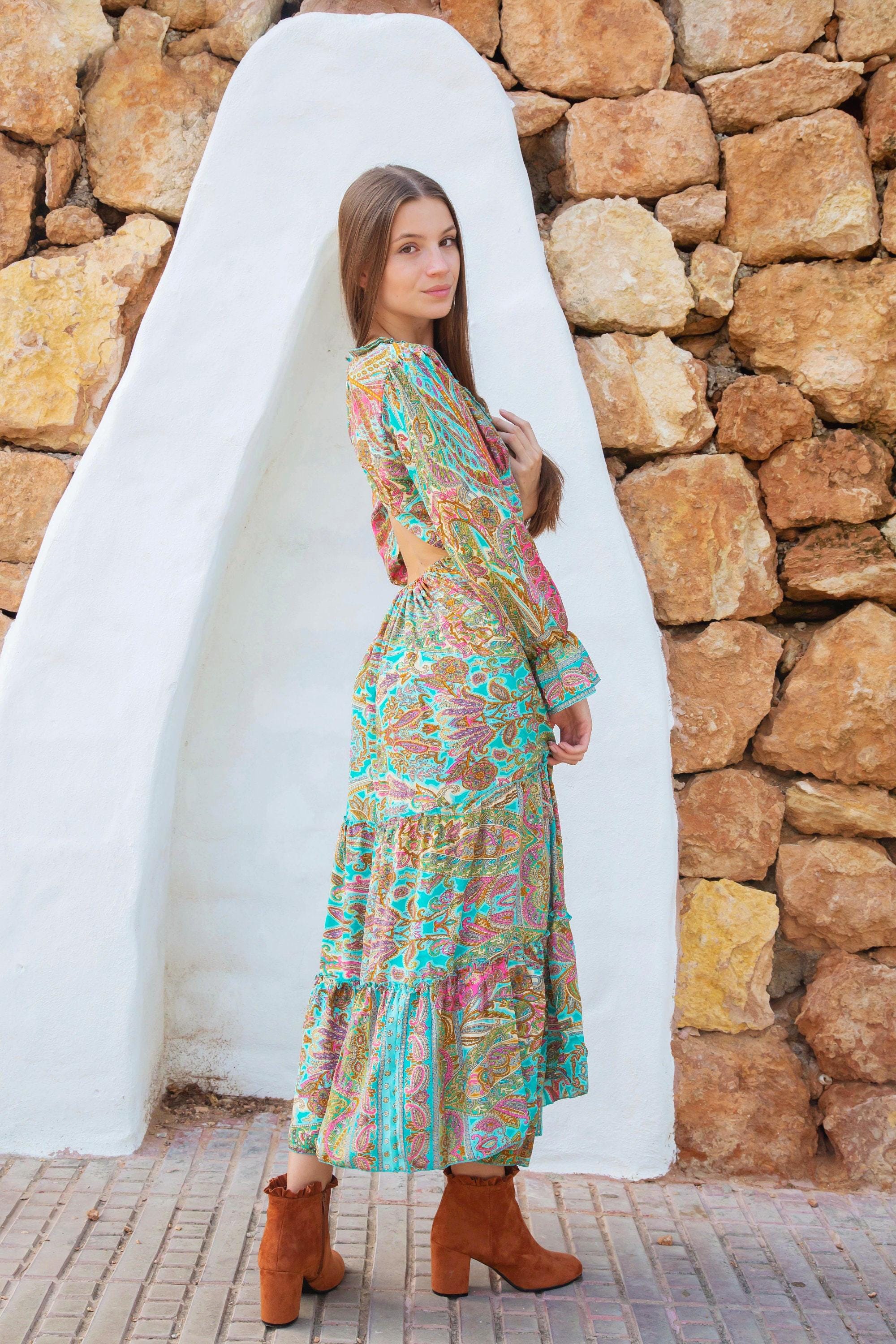 turquoise boho maxi dress Naïa Embellished Maxi Dress main image 0