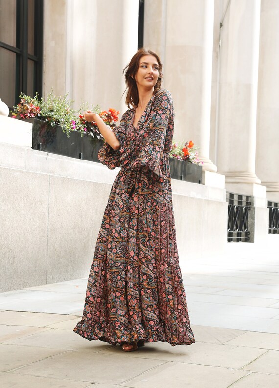 70s style maxi dress