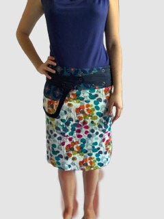 Image of Reversible Wrap Skirt, Knee Length Mid Skirt With Pocket, Freesize Xs To Xl, Multicolour