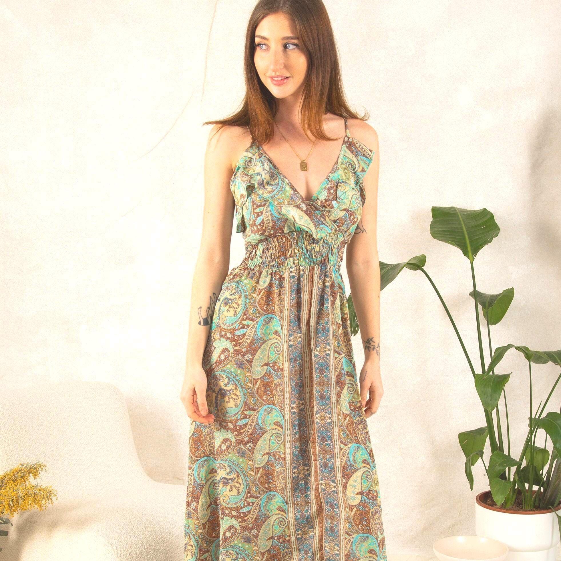 slim fit dress slacks Paisley Princess Green Maxi Dress