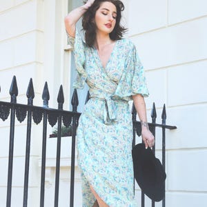 pastel floral wrap dress Watercolor Floral Print Wrap Maxi Dress - Pink Multi