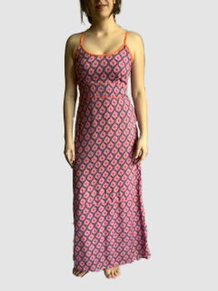 Image of Ananda Pink Geo Print Maxi Dress - Boho Summer Bohemian Long Dress- Goddess
