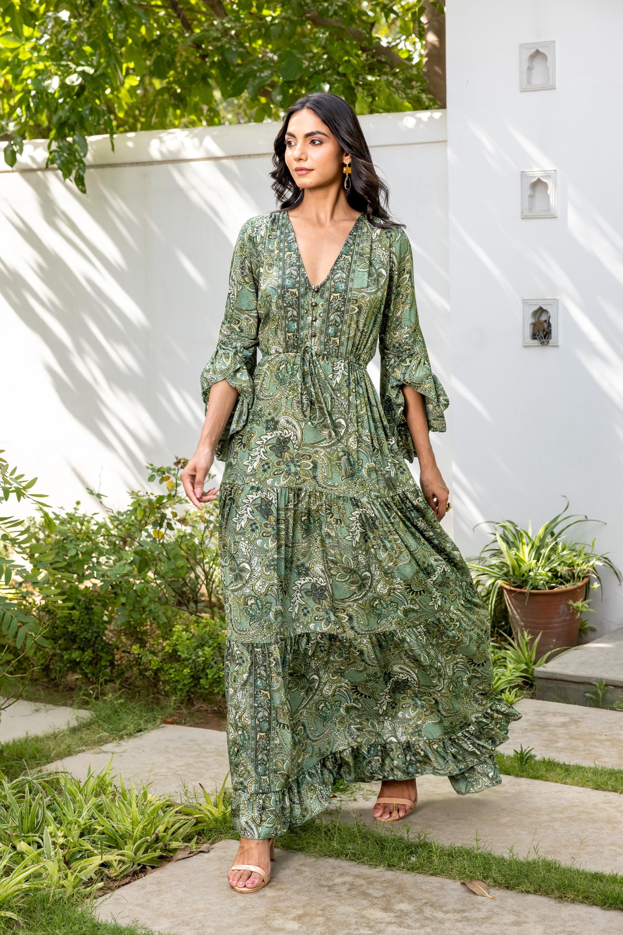 green emerald velvet dress Thank Me Later Long Sleeve Open Back Dress Forest Green