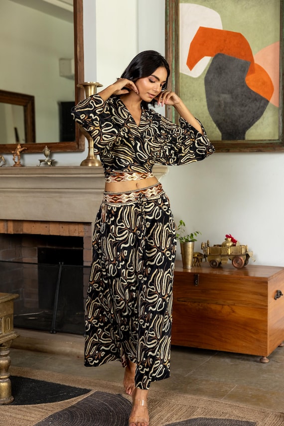 Boho Maxi Skirt and Crop Top Set, Bohemian Festival Outfit Women, Ibiza Clothing, Goddess Outfit, Boho Co Ord Set, Bohemian Clothing