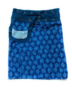 Image of Reversible Wrap Skirt, Knee Length Mid Skirt With Pocket, Freesize Xs To Xl, Ananda