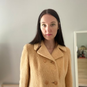 Peach Wool Mohair Coat Vintage 60s