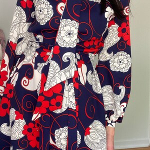 60s Floral V-Neck Short Sleeve Mini Dress with Back Tie main image 1
