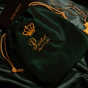 Pastor&#39;s Drawstring Bag || For the Pastor || Designer Taffeta