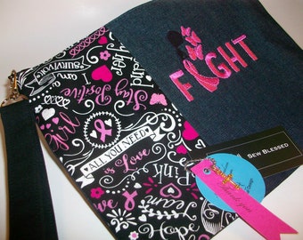 Fight Cancer Denim Bag || For Family or Friend