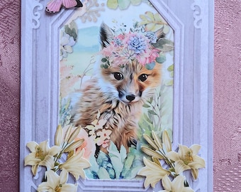 Tierrkarte, Handmade Card, Fuchs