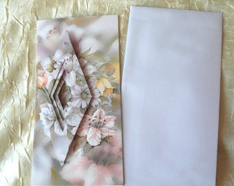 Carte de voeux, Flowers-Greeting Card, Lis, Quadrilatère à l’intérieur, Carte d’escalier, Handmade Card