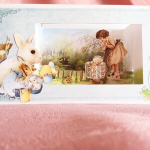 Osterkarte, Handmade Card, Hase und Küken, Kulissenkarte