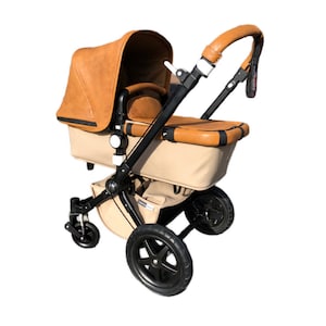 Komplettes Set-Bugaboo Cameleon 3/Bugaboo Buffalo Haube & Abdeckungen Set aus Echtem Lammleder im schlichten Design