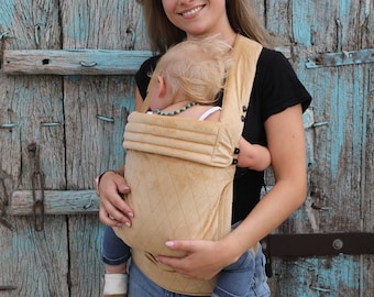 Baby Carrier Beige Velvet with Quilted Pattern Super Nice in Use  Overload in Wonderfull Reviews  (available in 20 colors)