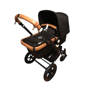 Bugaboo Cameleon 3+ Handlebar and safetybar covers complete set made of real leather with free bag hooks.