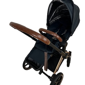 Cybex Priam 3 Handlebar and safetybar covers set real leather.