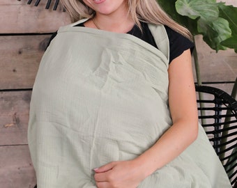 Nursing Cover Olive Green 100 % Bio cotton