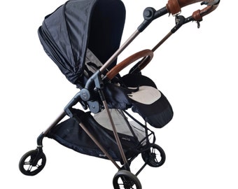 Cybex Melio cover set 3 pieces Lambs Leather Handlebar and Belly/Carrybar covers in the Plain or Quilted style