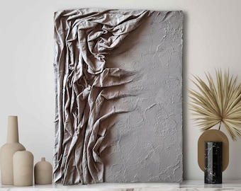 Arte de pared texturizado, arte en yeso, arte decorativo original de pared, arte abstracto en lienzo, arte de pared con tela texturizada, arte de pared texturizado con formas abstractas