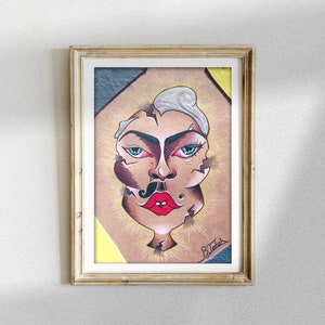 Dark Surreal Original Painting, Gothic Home Decor Wall Art, Occult Esoteric art, Horror Wall Art, Dark Fantasy Art, Bizarre Spooky Painting