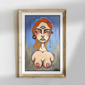 Original Psychedelic Art, Third Eye Art, Surreal Painting, Weird Artwork, Dark Fantasy Art, Surreal Gothic Art, Bizarre Art, Body Horror Art