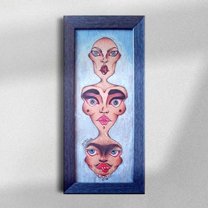 Original Surreal Painting, Weird Art, Original Gothic Art, Dark Art, Surreal Art, Bizarre Art, Dark Fantasy Art, Horror Art, Body Horror Art
