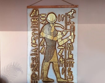 古代エジプトの神トートの壁画レリーフ - 手作りの壁アート - Etsy 日本