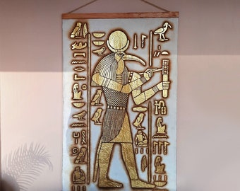 Egyptian God Thoth Original Painting, Thoth Art, Ancient Egypt Gods Art, Thoth God Wall Art, Ancient Egypt Wall Art, Egyptian Art Painting