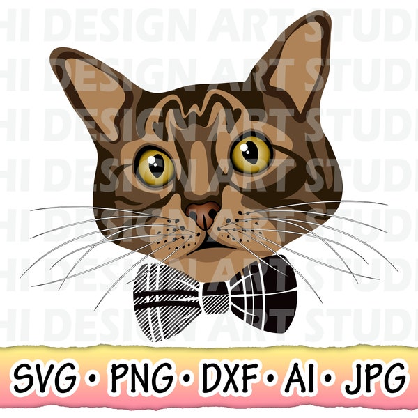 Brown Cat SVG, Realistic Cat Svg File, Kitty Svg, Cat Svg for Cricut, Cat Png, Brown Kitty SVG, Cat Face Svg Cut File, Cat Png Sublimation