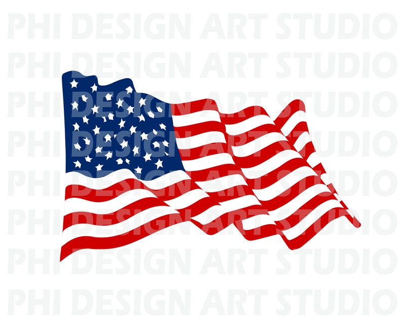 American Flag SVG, American Flag Svg for Cricut, Usa Flag Cut File, USA Flag, USA Flag svg, Wavy Flag Svg, Png, Dxf, Cutting Machine Files image 3