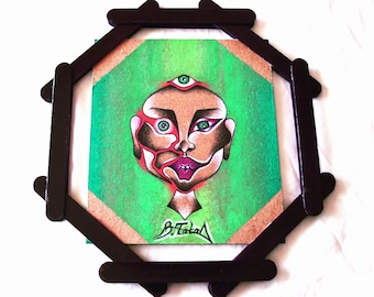 Original Psychedelic Painting, Third Eye Psychedelic Art, Dark Fantasy Art, Surreal Gothic Art, Body Horror Art, Esoteric Art, Spiritual art