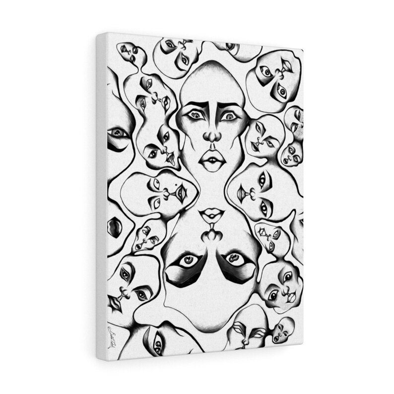Abstract Faces Art Print on Canvas, Faces Art, Home Decor Wall Art ...