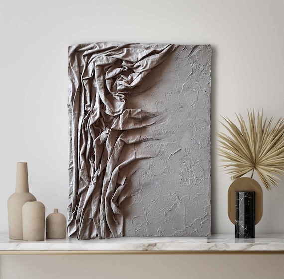 Textured Wall Art, Plaster Art, Decor Wall Art Original, Abstract Canvas Art, Textured Fabric Wall Art, Textured Wall Art Abstract Shapes